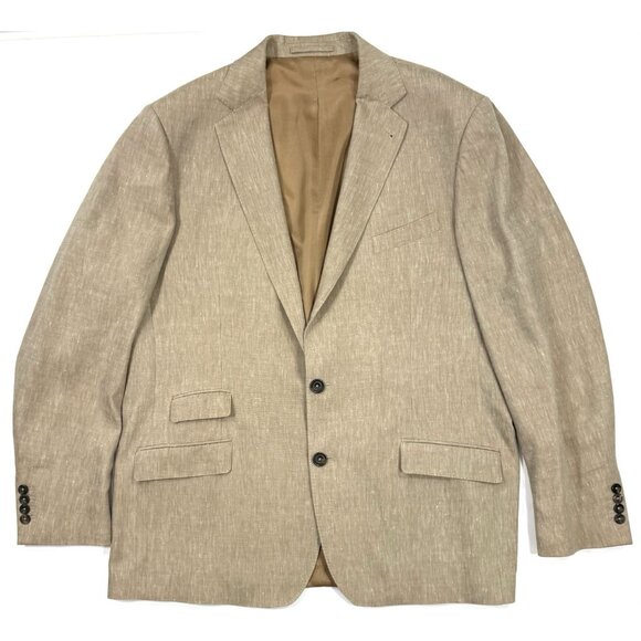 Turnbull & Asser Mens Barrington Sport Coat Blazer Sz 50 Long Jacket Linen Wool